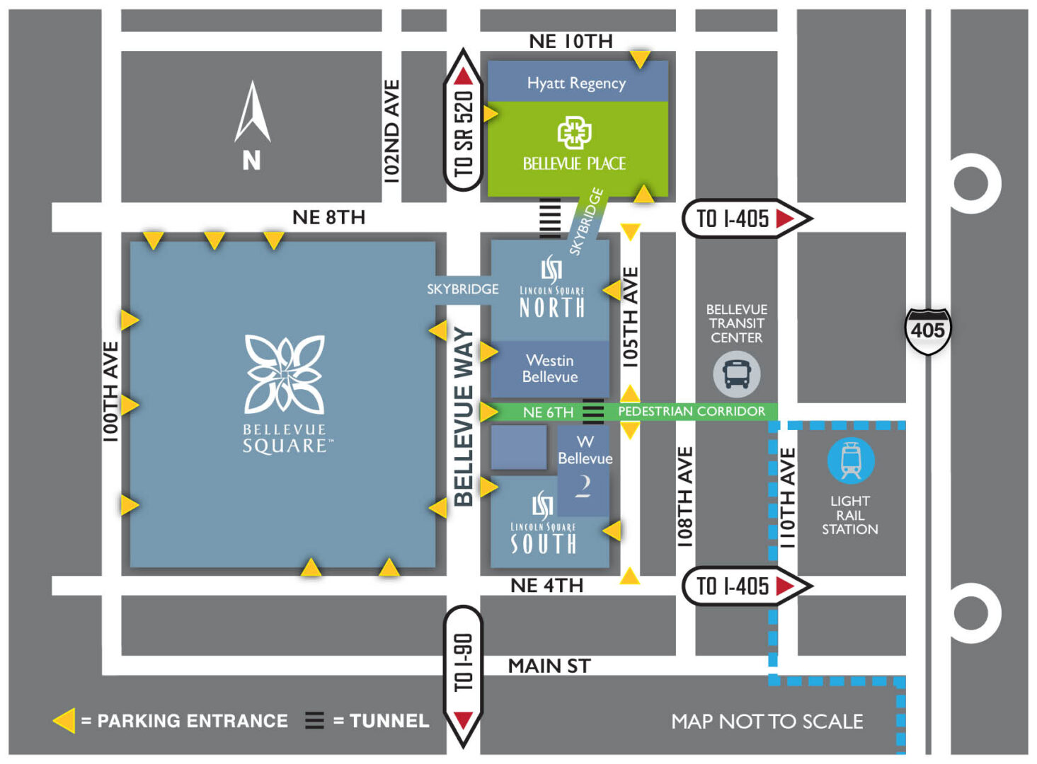 The Bellevue Collection Parking Map
